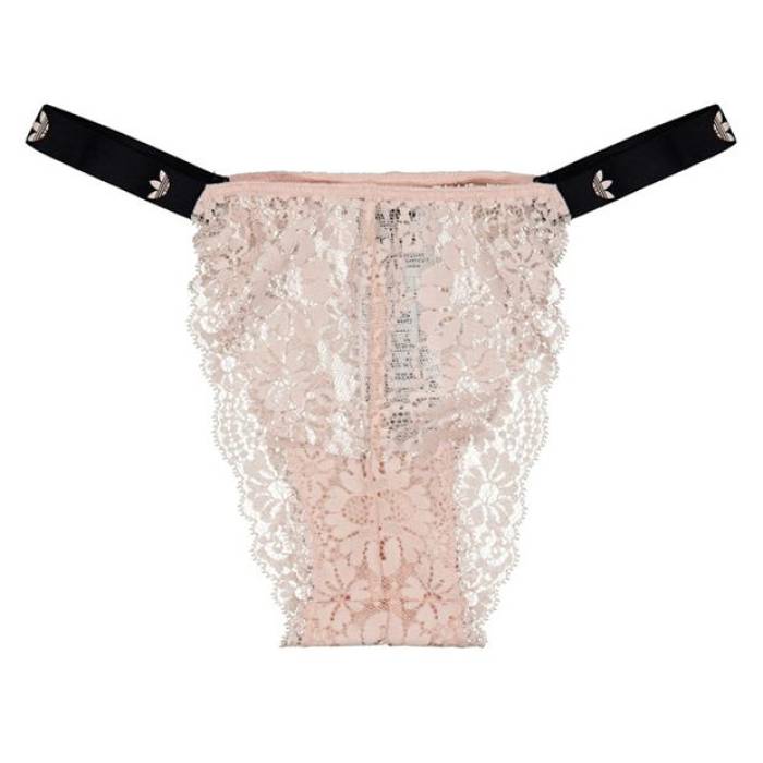 アディダス Adidas Originals 【 Logo Lace Brazilian Pant Women Peach Whip 】 ロゴタイプ ズボン下 レディース