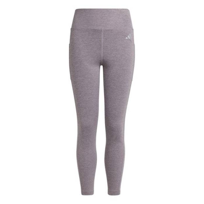アディダス Adidas 【 Optime Luxe 7/8 Leggings Juniors Kids Fig/Silver 】 レギンス・タイツ ジュニア キッズ Silver 銀色・シルバー