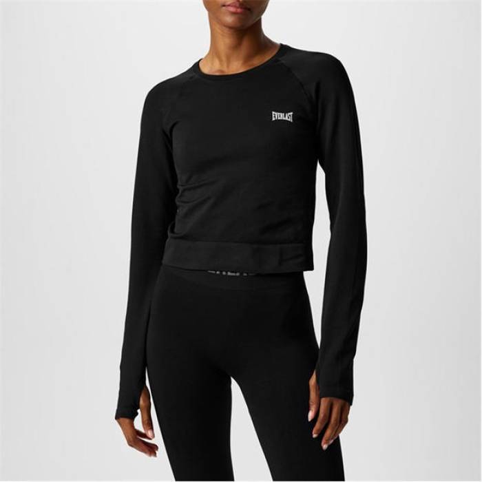 Everlast 【 Long-Sleeve Performance Gym Top Women Black 】 演奏 レディース 黒いこと 黒いこと