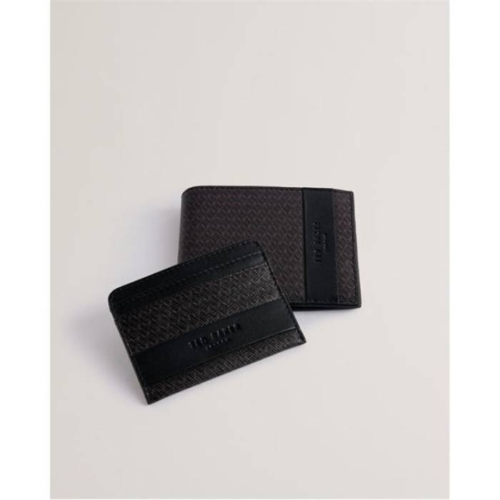 テッドベーカー Ted Baker 【 Men Print Billfold Wallet Unisex Black 】 メンズ Wallet ウォレット・財布 ユニセックス 黒色 ブラック