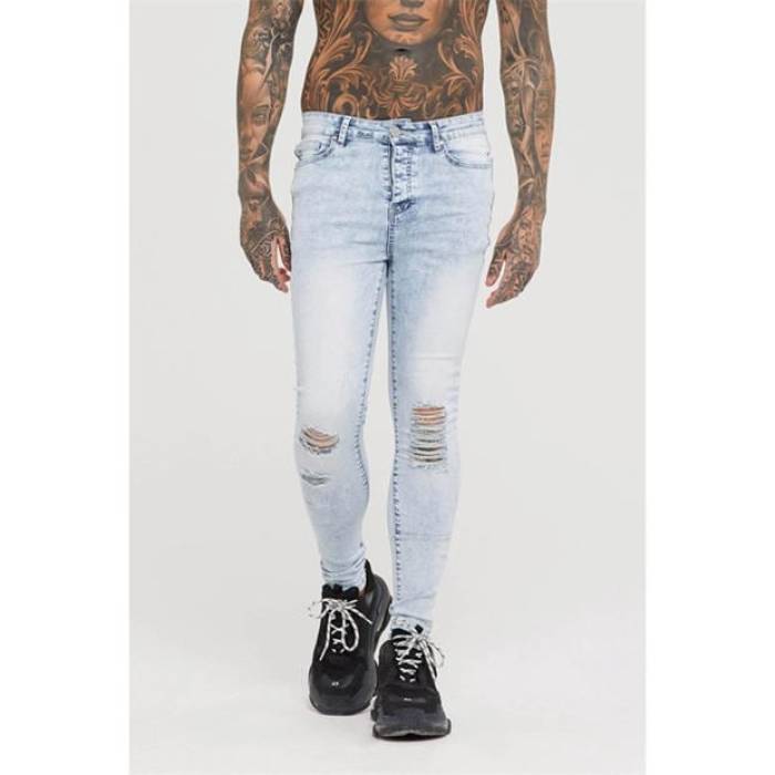 グッドフォーナッシング Good For Nothing 【 Skinny Jeans Acid Blue Men Blue 】 スキニー デニム 青み 青色 メンズ 青み 青色