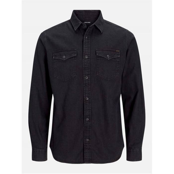 Jack And Jones 【 Sheridan Shirt Sn62 Men Black Denim 】 メンズ 黒色 ブラック デニム