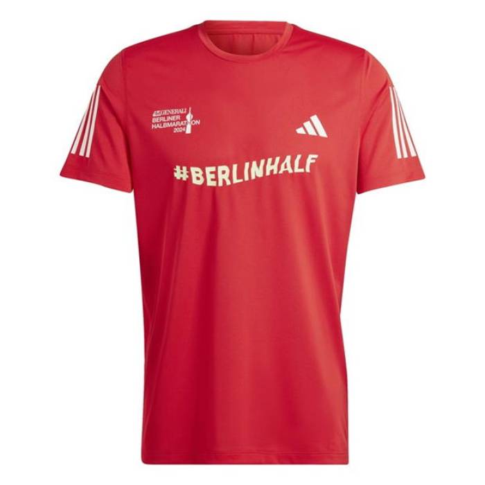 アディダス Adidas 【 Berlin Half Marathon Event T-Shirt Adults Men Better Scarlet 】 二分の一 プルオーバー メンズ