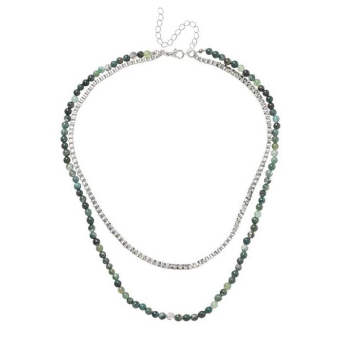 Fabric 【 Bead Mixed Necklace Unisex Brown Multi 】 ネックレス ユニセックス 茶色 ブラウン|スニケス