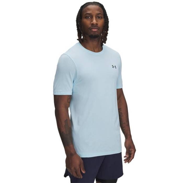 アンダーアーマー Under Armour 【 Armour Ua Vanish Elite Seamless Short Sleeve Men\u0027s Men Steam Blue 】 エリート Sleeve 捩り メンズ メンズ 青碧 青色 Tシャツ・カットソー-メンズファッション-トップス