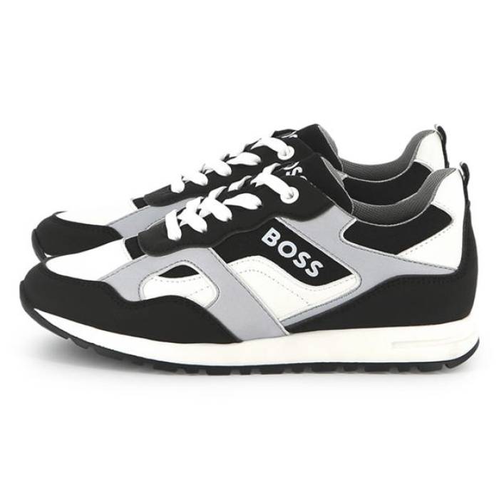 ボス Boss 【 Kids Logo Trainers For Juniors Kids Black 09B 】 ロゴ シューズ スニーカー ジュニア キッズ 黒色 ブラック