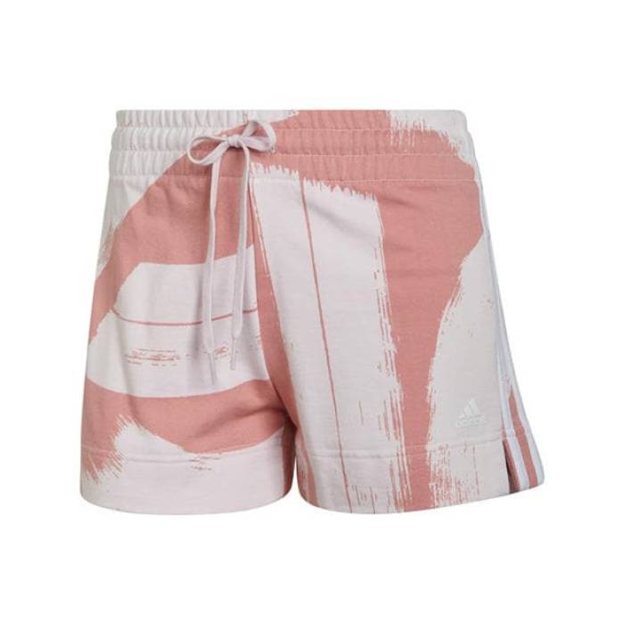 アディダス Adidas 【 All Over Print Jersey Jogger Shorts Women Almpnk/White 】 プルオーバー ジョガーパンツ さる股引き レディース 白いこと 白いこと