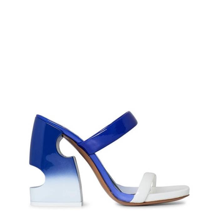 Off White 【 Women\u0027s Pop Meteor Mules With Signature Cut-Outs Women Blue/White 】 レディース レディース 青み 青色 白いこと 白いこと