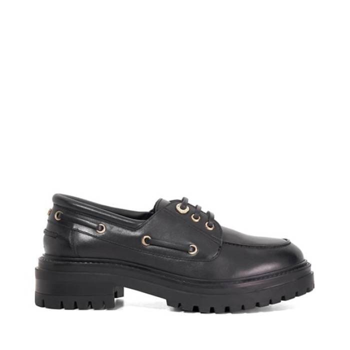 デューンロンドン Dune London 【 Women\u0027s Glazit Loafers Women Black Leather 】 レディース 置き目毛革 レディース 黒いこと 黒いこと なめし革 レディース靴-ローファー-靴