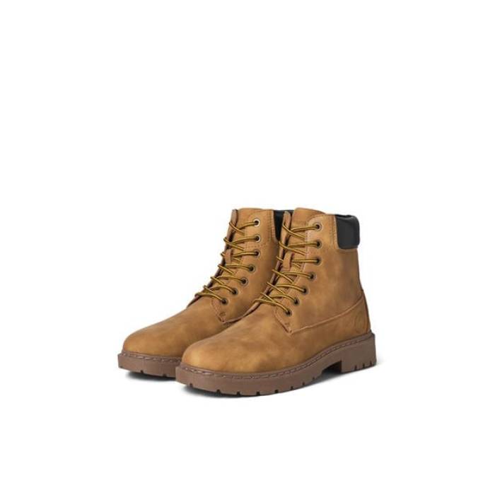 Jack And Jones 【 Ainsworth Faux Leather Hiker Rugged Boots Men Honey 】 レザー ブーツ メンズ ハニー