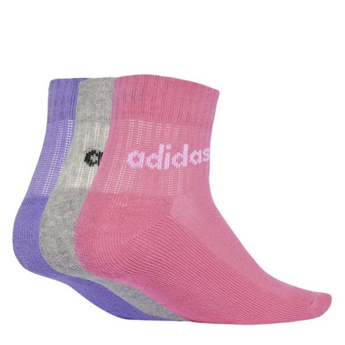 アディダス Adidas 【 Linear Ankle Socks 5 Pairs Kids Kids Pink/Vlet/Gry 】 ソックス・靴下 ジュニア キッズ pink ピンク