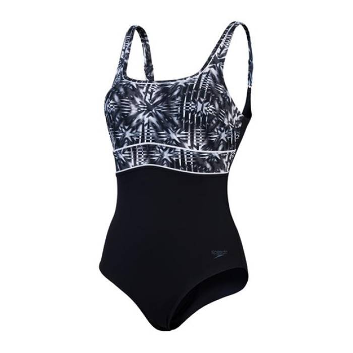 機敏さ Speedo 【 Eclipse One Piece Swimsuit Women Black/Grey 】 水泳着 レディース 黒いこと 黒いこと 薄墨色 薄墨色