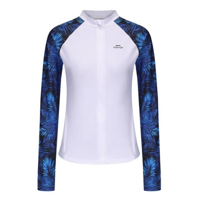 Slazenger 【 Swim Jacket Womens Women White/Leaf Aop 】 Jacket ジャケット レディース レディース 白色 ホワイト