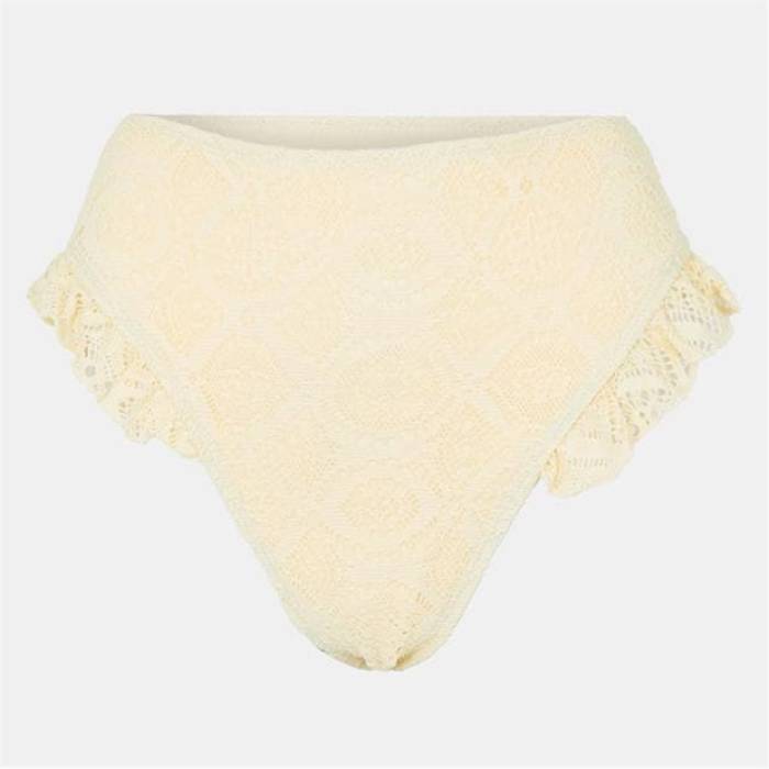ブレイブソウル Brave Soul 【 Waisted Bikini Bottoms With Crochet Detail Women Yellow 】 ズボン ボトムス レディース yellow 黄色・イエロー