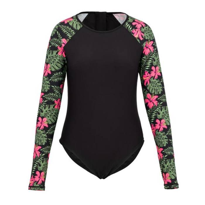 Soulcal 【 Long Sleeved Swimsuit Womens Women Black/Pink 】 水着 レディース レディース 黒色 ブラック pink ピンク