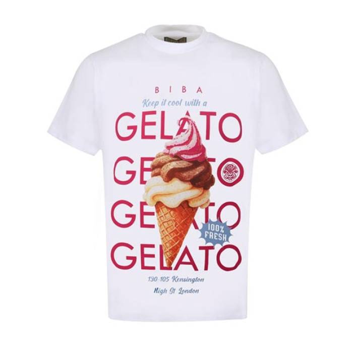 Biba 【 Women's Oversized Graphic T-Shirt Women Ice Cream 】 レディース グラフィック Tシャツ レディース アイスクリーム