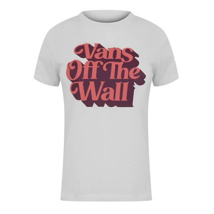ヴァンズ Vans 【 Va Slogan Regular Fit T-Shirt Women Marshmallow 】 Tシャツ レディース