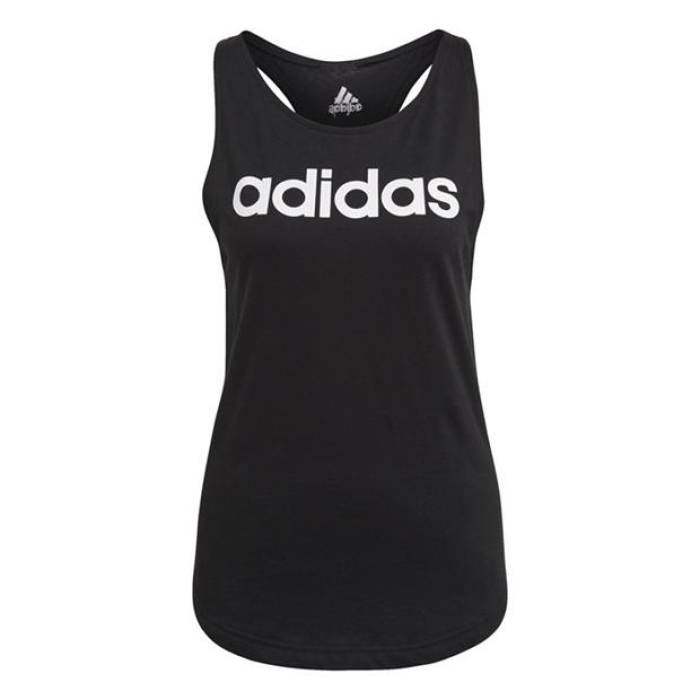 アディダス Adidas 【 Womens Essentials Linear Loose Tank Top Women Black/White 】 レディース タンクトップ レディース 黒色 ブラック 白色 ホワイト
