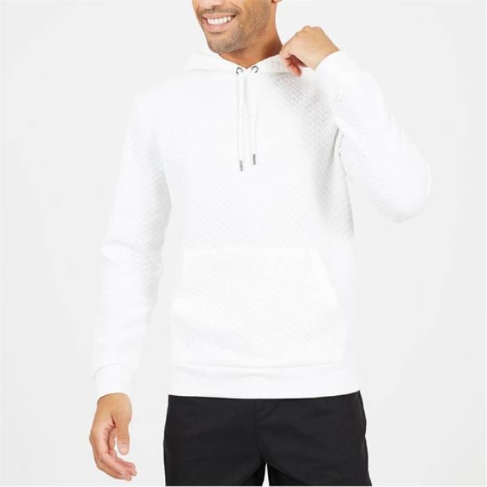 ブレイブソウル Brave Soul 【 Cream Long Sleeve Textured Pull Over Hoodie Men Cream 】 皮膚軟化剤 Sleeve 捩り フーディー パーカー メンズ 皮膚軟化剤 トップス-メンズファッション