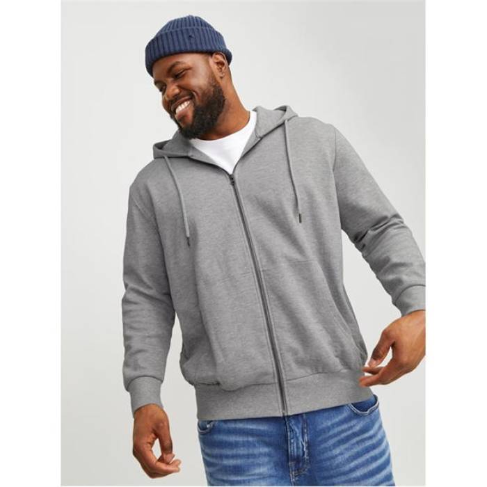 Jack And Jones 【 Zip Sweatshirt Hoodie Men Grey Melange 】 スウェット トレーナー フーディー パーカー メンズ 灰色 グレー|スニケス