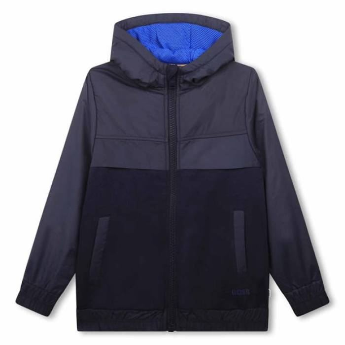 主任者 Boss 【 Kids Logo Zip Hoodie, Logo Design Kids Navy 849 】 ロゴタイプ お坊っちゃん キッズ 紺色 米国海軍