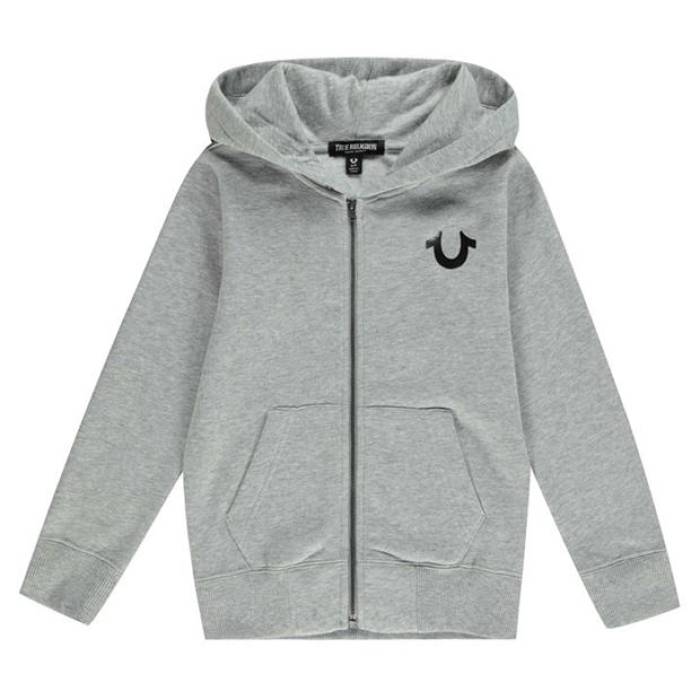 トゥルーレリジョン True Religion 【 Horseshoe Zip Hoodie Junior Boys Kids Grey 】 フーディー パーカー お坊っちゃん キッズ 薄墨色 薄墨色
