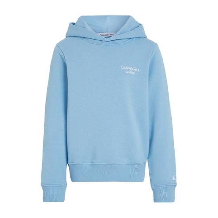 カルバンクライン デニム Calvin Klein Jeans 【 Unisex Kids\u0027 Ckj Stack Logo Hoodie Kids Dusk Blu Cez 】 ロゴタイプ フーディー パーカー お坊っちゃん キッズ