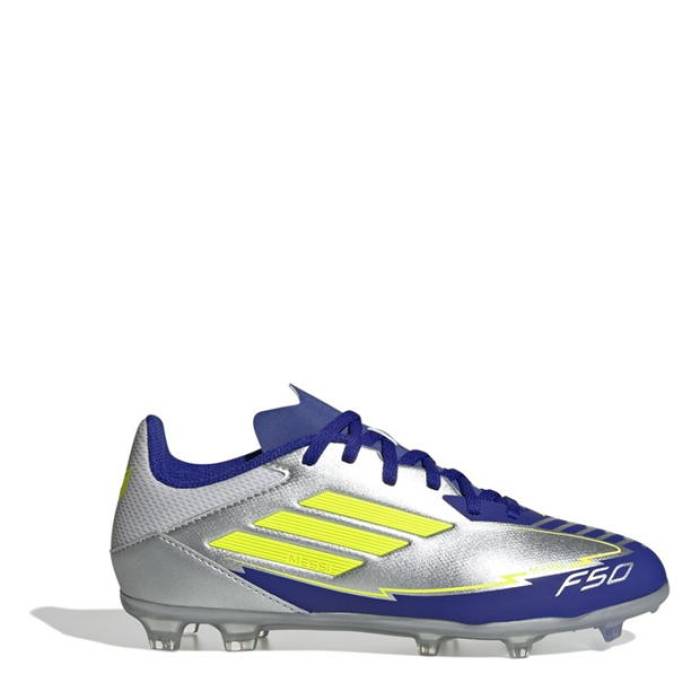 アディダス Adidas 【 F50 League Childrens Firm Ground Football Boots Kids Silver/Blue 】 フットボール ブーツ ジュニア キッズ Silver 銀色・シルバー 青色 ブルー