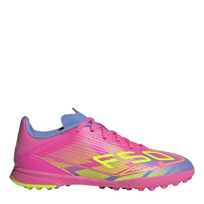 アディダス Adidas 【 F50 League Turf Boots Juniors Kids Pink/Lemon/Blue 】 ターフ ブーツ ジュニア キッズ pink ピンク 青色 ブルー