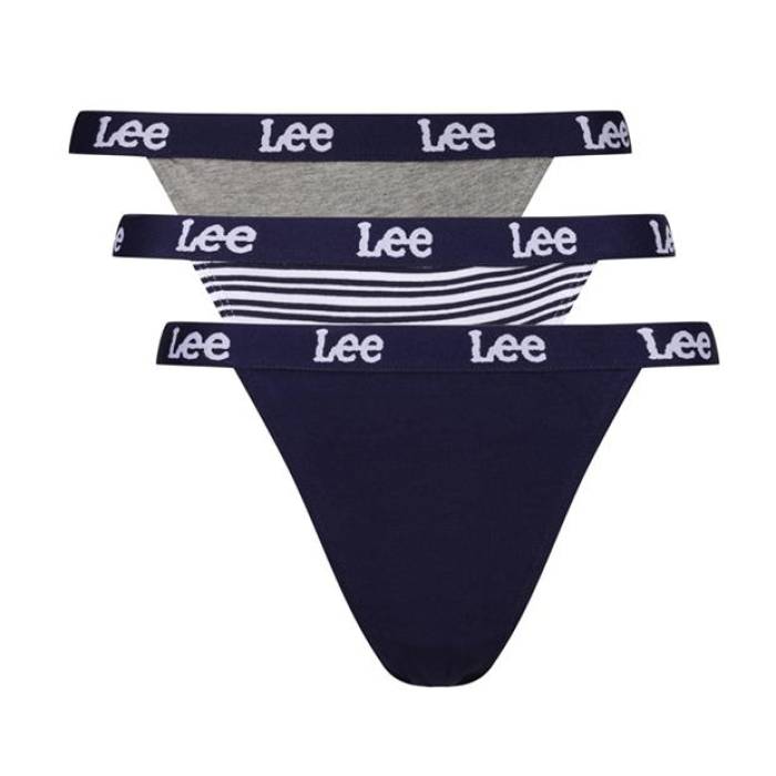 ロバート・エドワード・リー Lee 【 Tanga Briefs 3-Pack Women Blue/Stripe/Gry 】 3個入 レディース 青碧 青碧 Stripe 縞模様