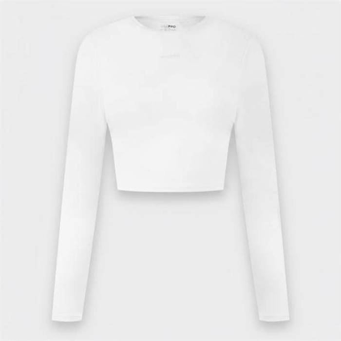 Usa Pro 【 Pro Long Sleeve Crop Top Womens Women Cream 】 プロ Sleeve スリーブ Crop クロップ レディース レディース クリーム