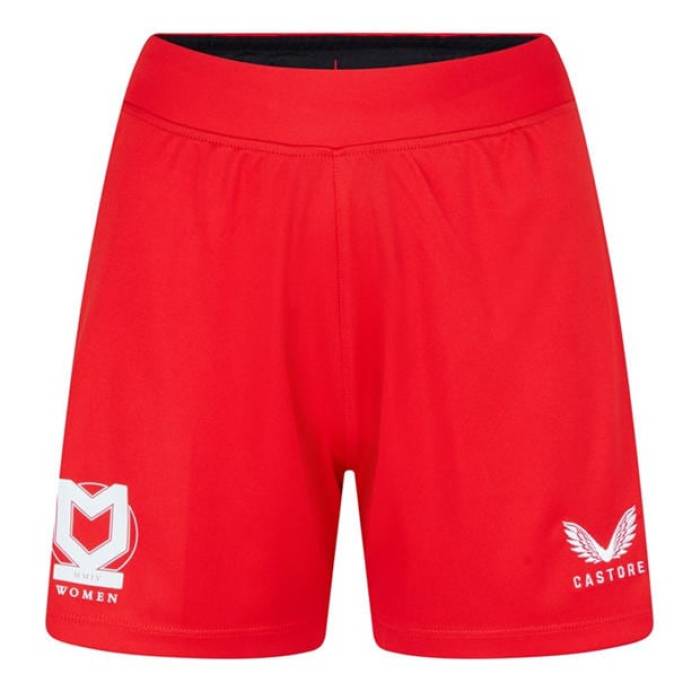 Castore 【 Mk Dons Away Shorts 2022 2023 Womens Women Red 】 さる股引き レディース レディース Red 赤・赤いこと