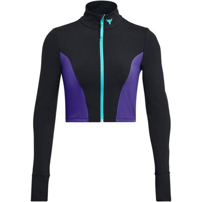 アンダーアーマー Under Armour 【 Project Rock Cropped Gym Jacket Womens Women Black 】 Jacket 上衣 レディース レディース 黒いこと 黒いこと