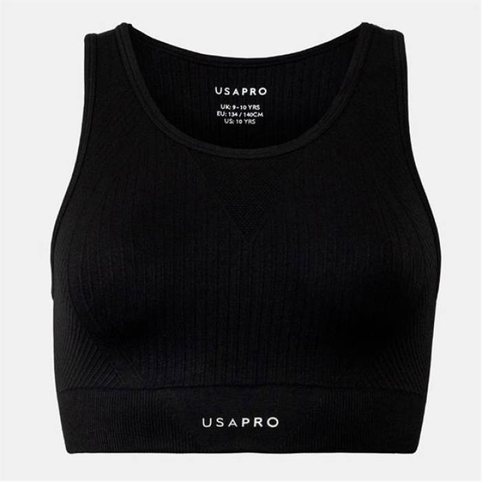 Usa Pro 【 Seamless Crop Kids Black 】 Crop クロップ お坊っちゃん キッズ 黒いこと 黒いこと