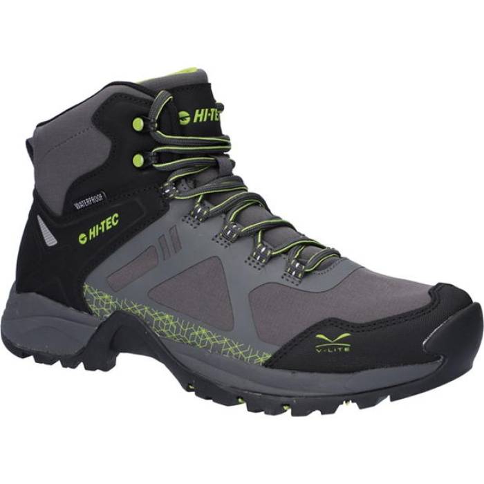 Hi Tec 【 Waterproof Hiking Boot Men Grey/Lime 】 ブーツ メンズ 薄墨色 薄墨色 菩提樹
