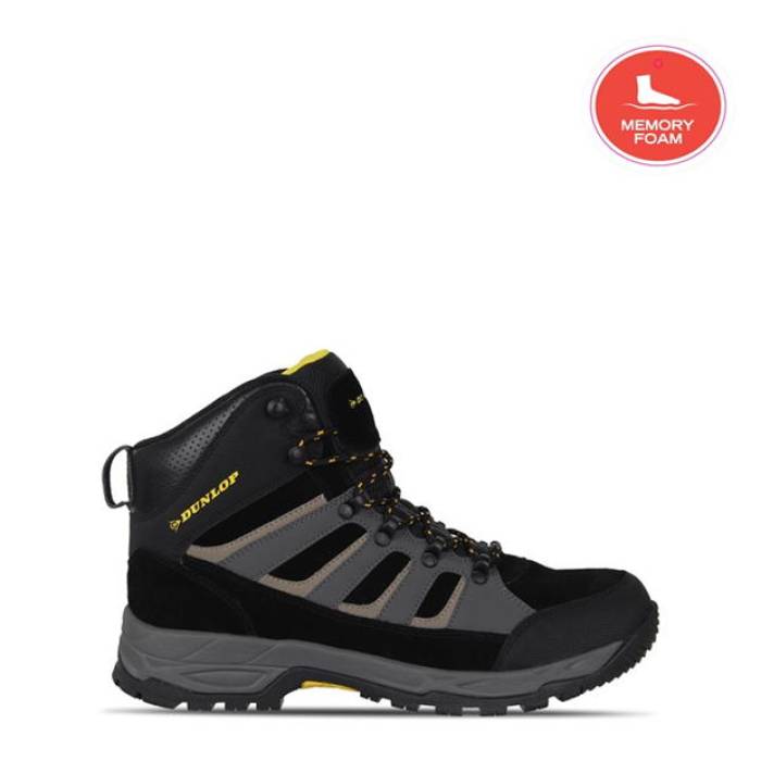 ダンロップ Dunlop 【 Michigan Steel Toe Cap Boots Mens Kids Black/Charcoal 】 ミシガン湖 Steel スチール写真 旗がしら かぶり笠 ブーツ メンズ お坊っちゃん キッズ 黒いこと 黒いこと 濃灰色
