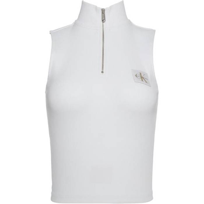 カルバンクライン ジーンズ Calvin Klein Jeans 【 Women's Tank Vest Women Brilliant White 】 レディース タンクトップ ベスト レディース 白色 ホワイト｜スニケス