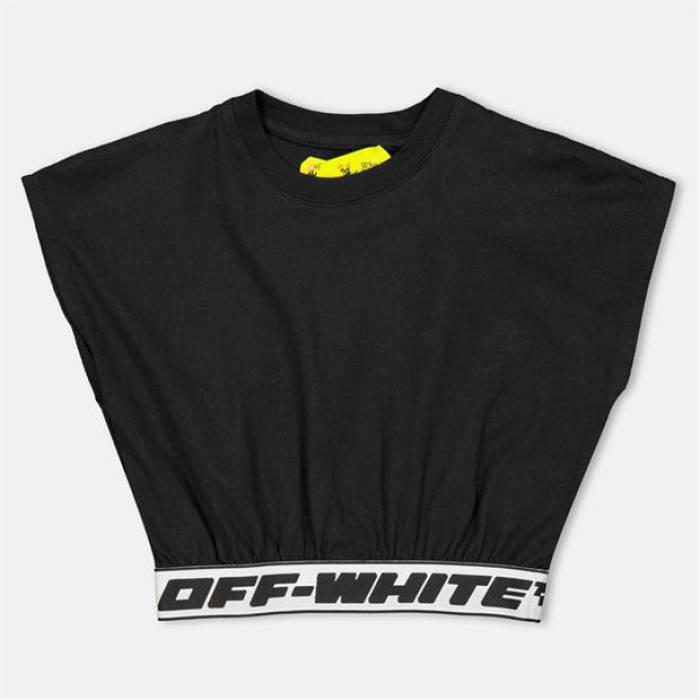 Off White 【 Kids Cropped T-Shirt Kids Black 】 Tシャツ ジュニア キッズ 黒色 ブラック