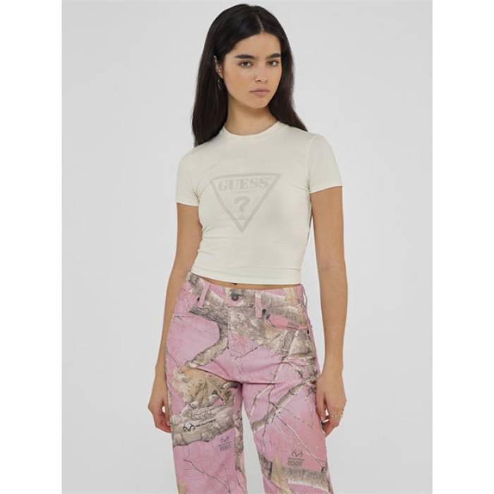 ゲス Guess 【 Logo Baby T-Shirt Women Sandy Shore Mlt 】 ロゴ Tシャツ レディース