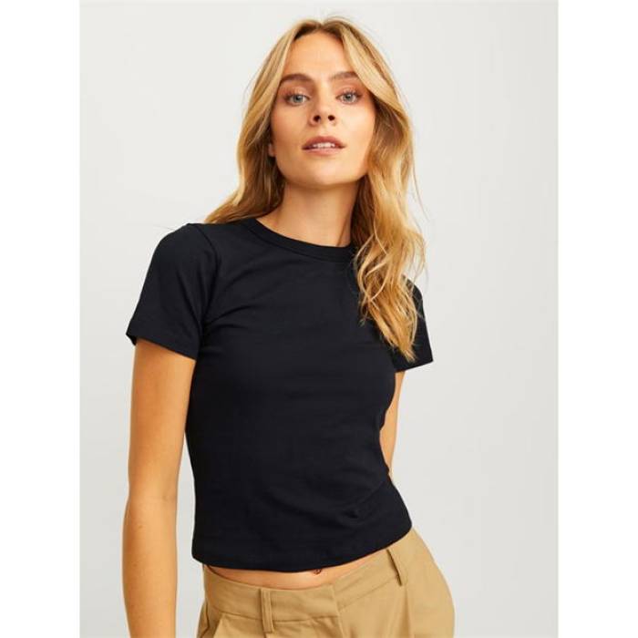 Jjxx 【 Gigi Baby Crop Top Women Black 】 Crop クロップ レディース 黒色 ブラック