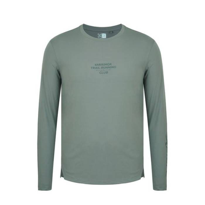Karrimor 【 Long-Sleeve Performance Running Top Men Khaki 】 演奏 メンズ カーキ