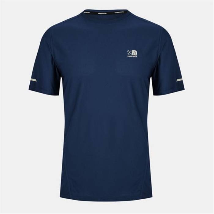 Karrimor 【 Run Short Sleeve T Shirt Mens Men Navy 】 幽客 Sleeve 捩り メンズ メンズ 紺色 米国海軍