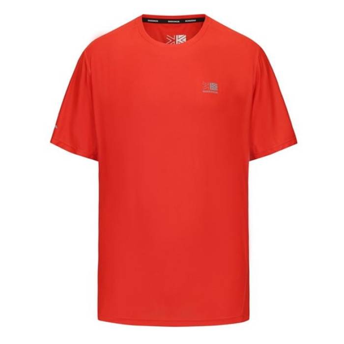Karrimor 【 Run Short Sleeve T Shirt Mens Men Crimson Red 】 幽客 Sleeve 捩り メンズ メンズ クリムゾン Red 赤・赤いこと