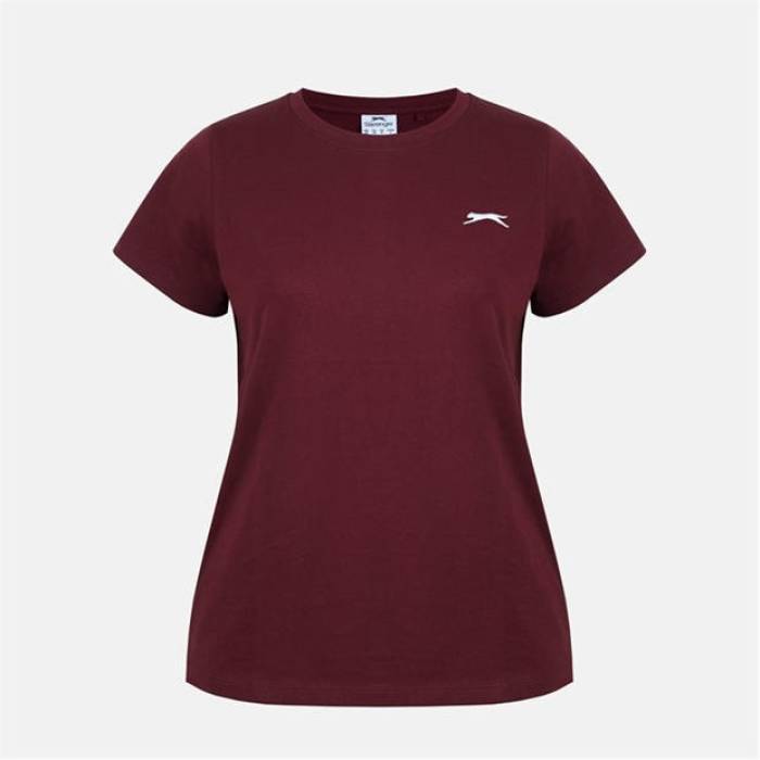 Slazenger 【 Neck Tee Womens Women Burgundy 】 ティーシャツ レディース レディース ブドウ酒色・バーガンディー