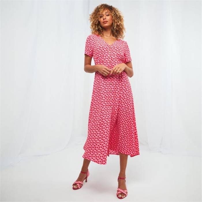 Joe Browns 【 Joe Brown Red Butterfly Tea Dress Women Red 】 赤銅色 赤銅色 Red 赤・赤いこと 御召しもの レディース Red 赤・赤いこと