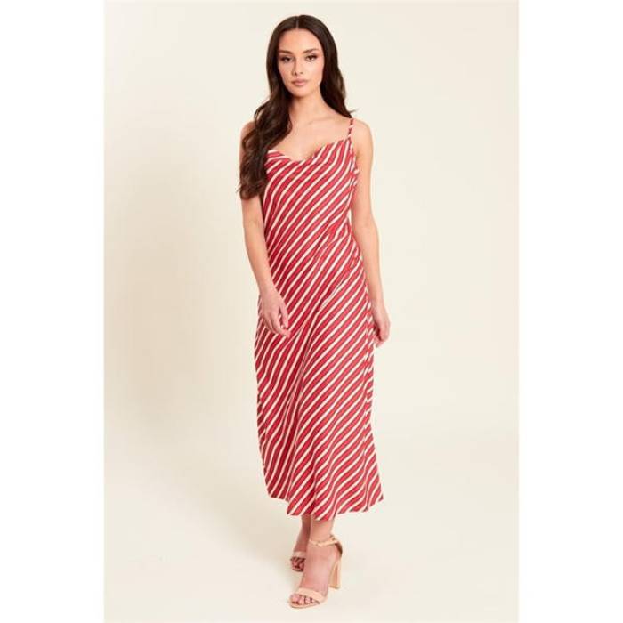 Be You 【 Stripe Slip Midi Dress Womens Women Brown Stripe 】 Stripe ストライプ ドレス レディース レディース 茶色 ブラウン Stripe ストライプ