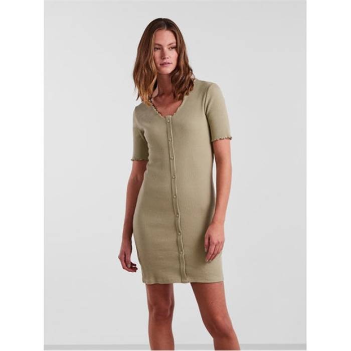 ピーシーズ Pieces 【 Women's Nukisa V-Neck Mini Dress Women Tea 】 レディース Vネック ドレス レディース