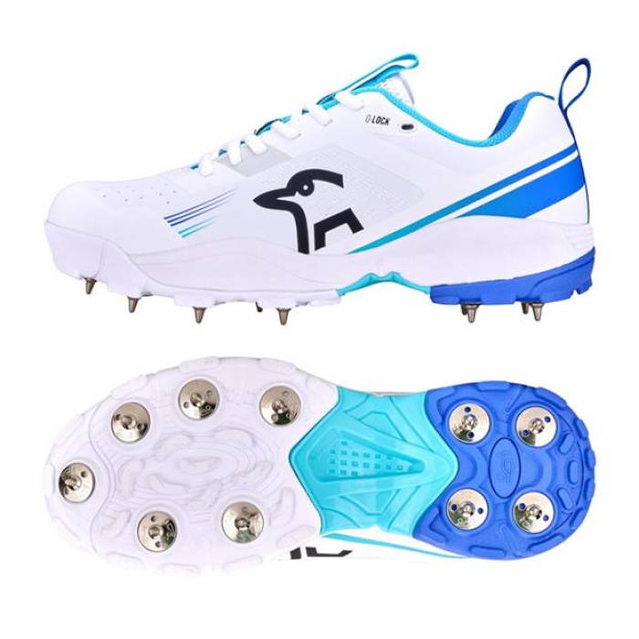 Kookaburra Sport 【 Pro 4.0 Spike Cricket Shoe - Junior Sizes Kids White/Blue 】 プロ ジュニア キッズ 白色 ホワイト 青色 ブルー
