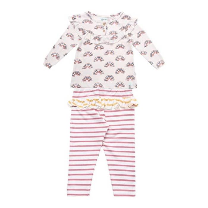 Lilly And Sid 【 Rainbow Top And Legging Set Kids Multi 】 虹色 レインボー ジュニア キッズ