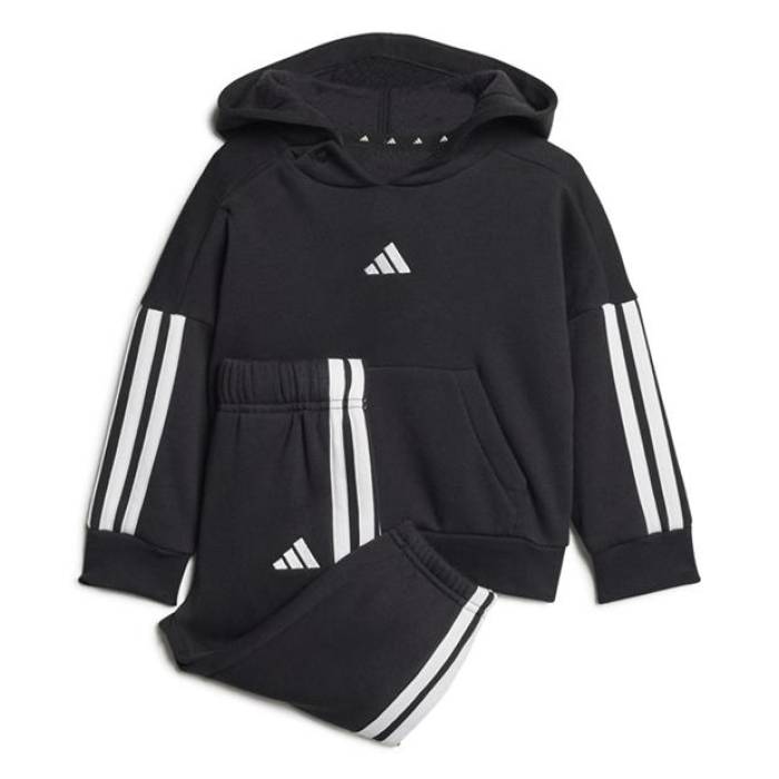 アディダス Adidas 【 3-Stripe Essentials Joggers Set Infants Kids Black/White 】 ジョガーパンツ お坊っちゃん キッズ 黒いこと 黒いこと 白いこと 白いこと